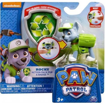 Paw Patrol Action Pack & Badge Rocky Figure